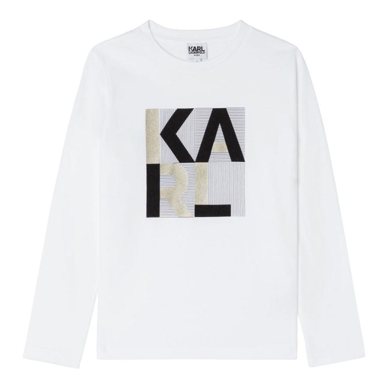 KARL LAGERFELD KIDS - Tee shirt manches blancavec logo