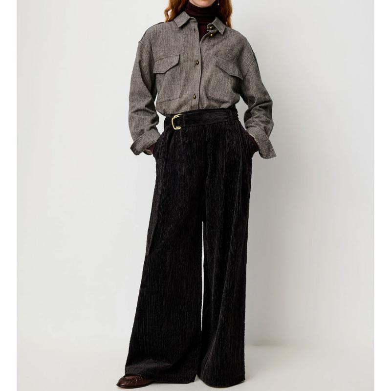 SESSUN - Pantalon large Rivel noir
