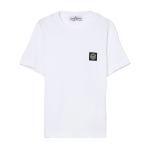 stone island junior - Tshirt logo patch blanc