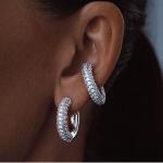 BILLION AVENUE - Boucle d'oreille Chunky diamond silver