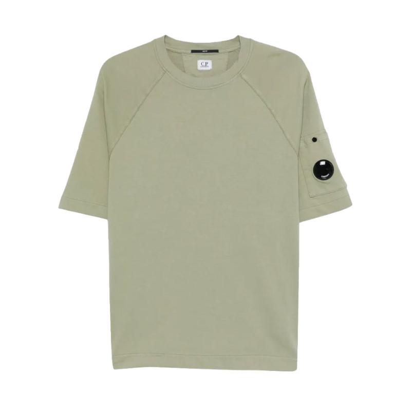 CP COMPANY UNDERSIXTEEN - Tee shirt sauge green  patch logo - Nouveauté
