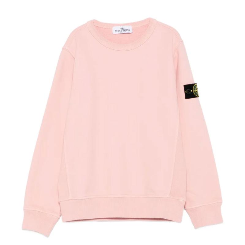 STONE ISLAND JUNIOR - Sweat rose pâle - Nouveauté 
