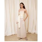 IS COMING - Bustier écru avec foulard 