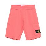 STONE ISLAND JUNIOR - Bermuda en molleton corail